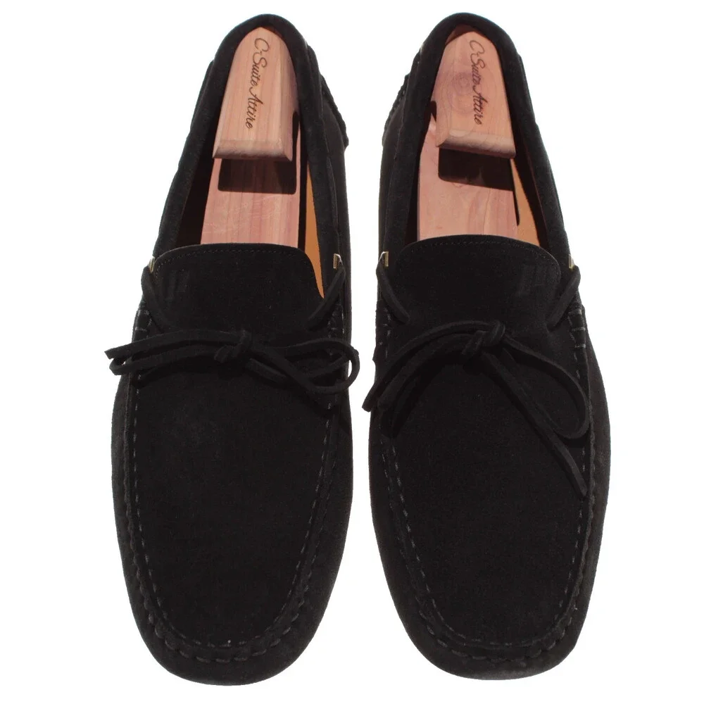 Piloti NWB Atlas Slip On Mocassins Size 9 US in Black Suede Made in Portugal